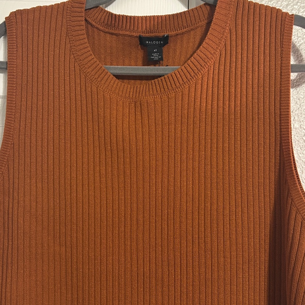 Halogen Burnt Orange Ribbed Knit Top - Picture 3 of 3